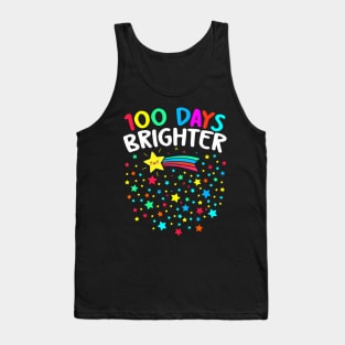 100 Days Brighter Happy 100 Days Of School Teachers Kids Tank Top